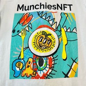 white print t shirt, size M, Munchies NFT
